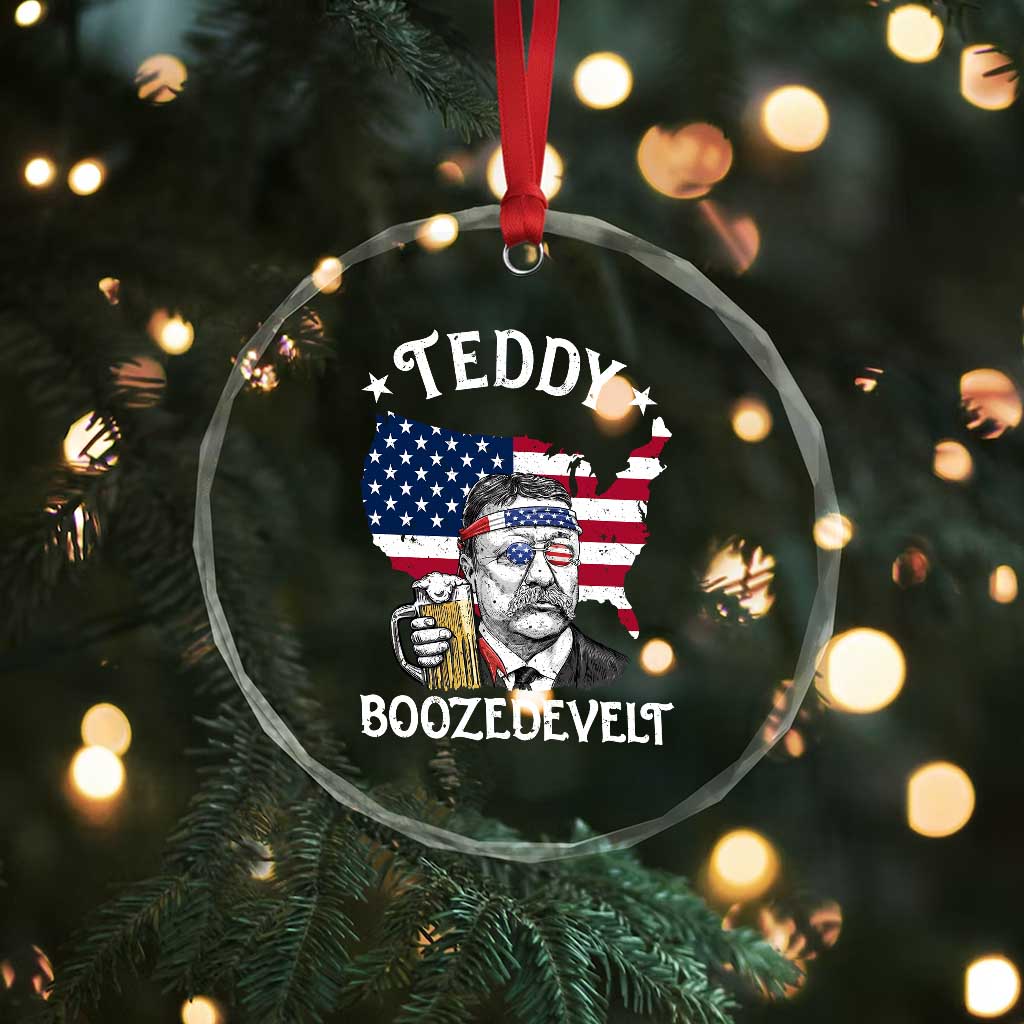 Teddy Boozedevelt Theodore Roosevelt Crystal Glass Ornament 4th Of July American Flag TS14 Print Your Wear