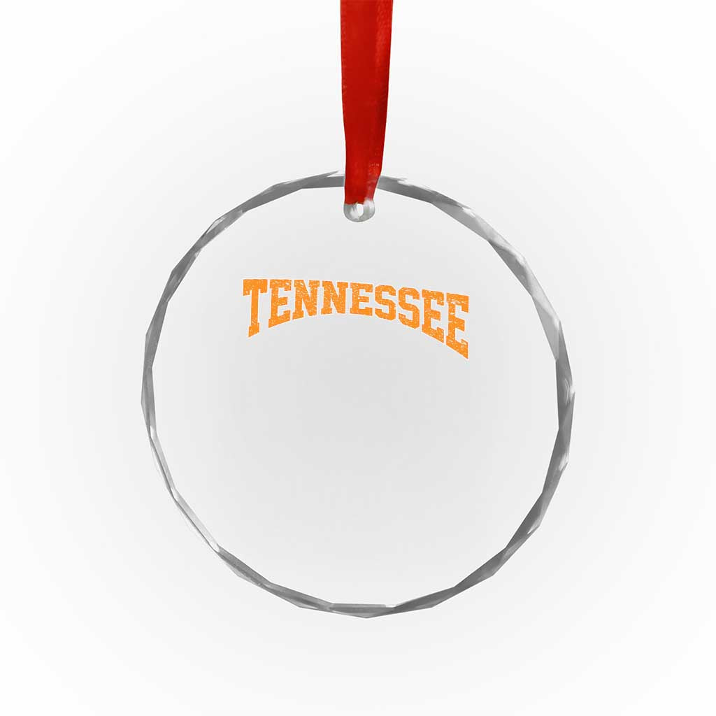 Tennessee Fan Crystal Glass Ornament Orange Bold Sport State Letters Game Day TS11 Print Your Wear