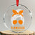 Tennessee Fan Crystal Glass Ornament Volunteers College Football Lover Game Day Messy Bun TS10 Transparent Glass 3'' Circle Print Your Wear