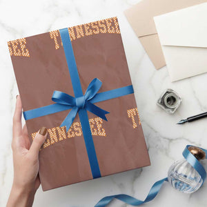 Tennessee Fan Wrapping Paper Roll Orange Retro Checkered Varsity TN State TS11 Mocha Print Your Wear