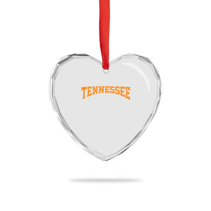 Tennessee Fan Heart Crystal Glass Ornament Orange Bold Sport State Letters Game Day TS11 Print Your Wear