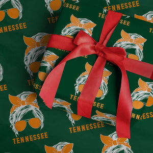 Tennessee Fan Wrapping Paper Roll Volunteers College Football Lover Game Day Messy Bun TS10 Green Print Your Wear