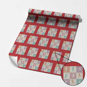 Tennis Lover Colorful Pastel Grid Sports Fan Gift Wrapping Paper Roll TS12 Red Print Your Wear