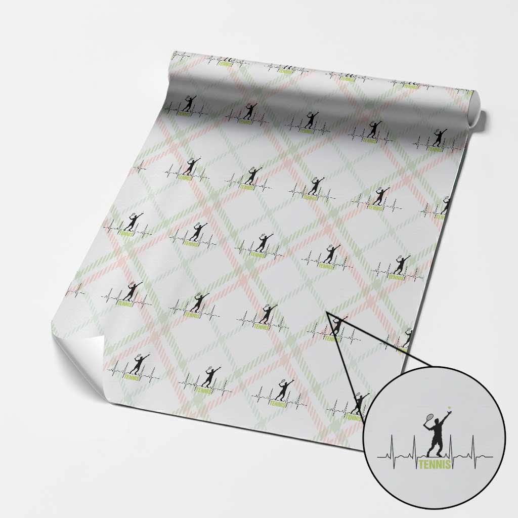 Tennis Lover Heartbeat Wrapping Paper Roll Sports Player Gift TS12 Christmas Plaid Print Your Wear