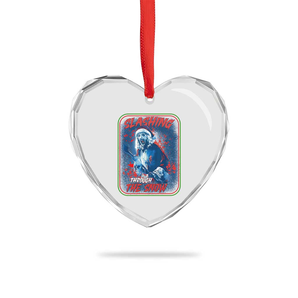 Terrifier Santa Christmas Heart Crystal Glass Ornament Slashing Through The Snow TS14 Print Your Wear