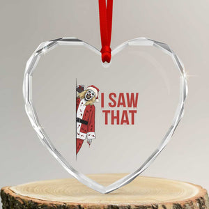 Terrifier Santa Christmas Movie Heart Crystal Glass Ornament I Saw That Meme TS14 Transparent Glass 3'' Heart Print Your Wear