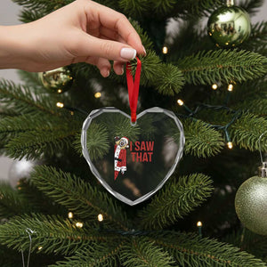 Terrifier Santa Christmas Movie Heart Crystal Glass Ornament I Saw That Meme TS14 Print Your Wear