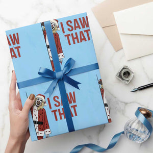 Terrifier Santa Christmas Movie Wrapping Paper Roll I Saw That Meme TS14 Light Blue Print Your Wear