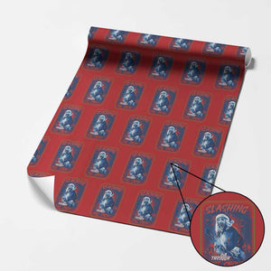 Terrifier Santa Christmas Wrapping Paper Roll Slashing Through The Snow TS14 Red Print Your Wear