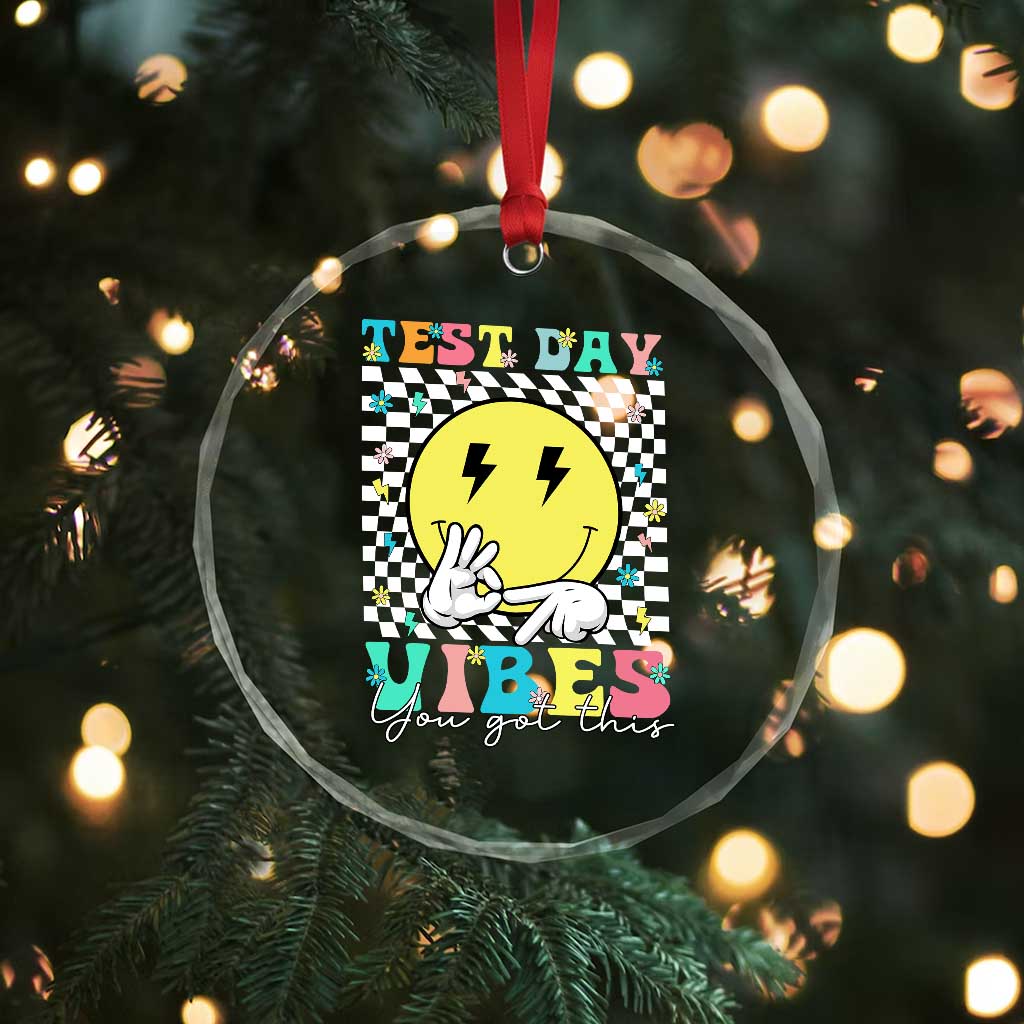 Test Day 67 Meme Crystal Glass Ornament You Got This Testing Teacher Retro Grooves TS11 Print Your Wear