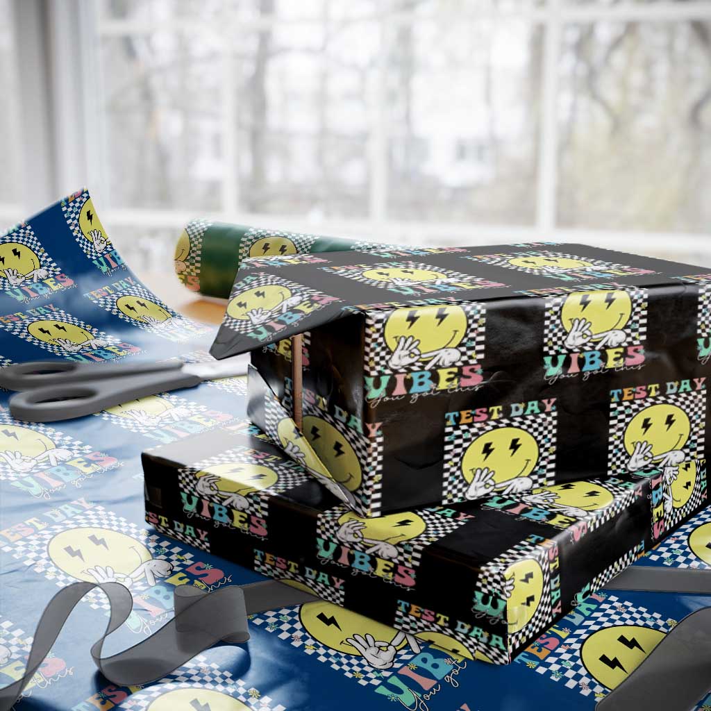 Test Day 67 Meme Wrapping Paper Roll You Got This Testing Teacher Retro Grooves TS11 Black Print Your Wear