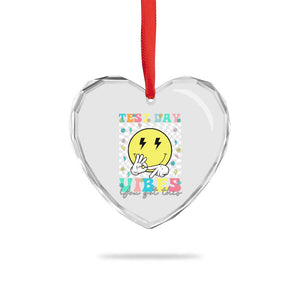 Test Day 67 Meme Heart Crystal Glass Ornament You Got This Testing Teacher Retro Grooves TS11 Print Your Wear