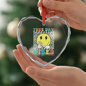 Test Day 67 Meme Heart Crystal Glass Ornament You Got This Testing Teacher Retro Grooves TS11 Print Your Wear