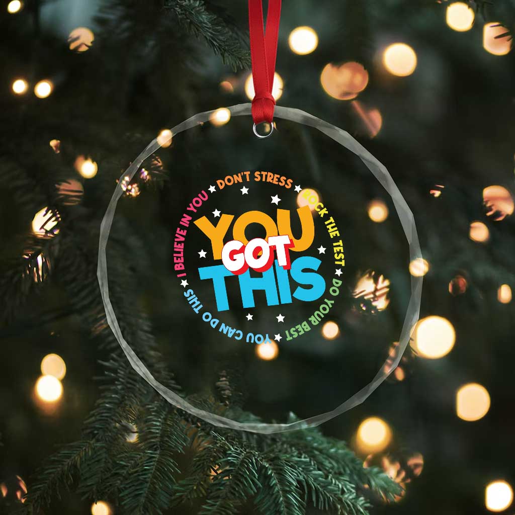 Test Day Teacher Crystal Glass Ornament Rock The Test Dont Stress Just Do Your Best TS10 Print Your Wear