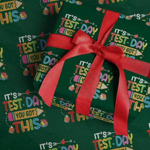 Test Day You Got This Wrapping Paper Roll TS10 Green Print Your Wear