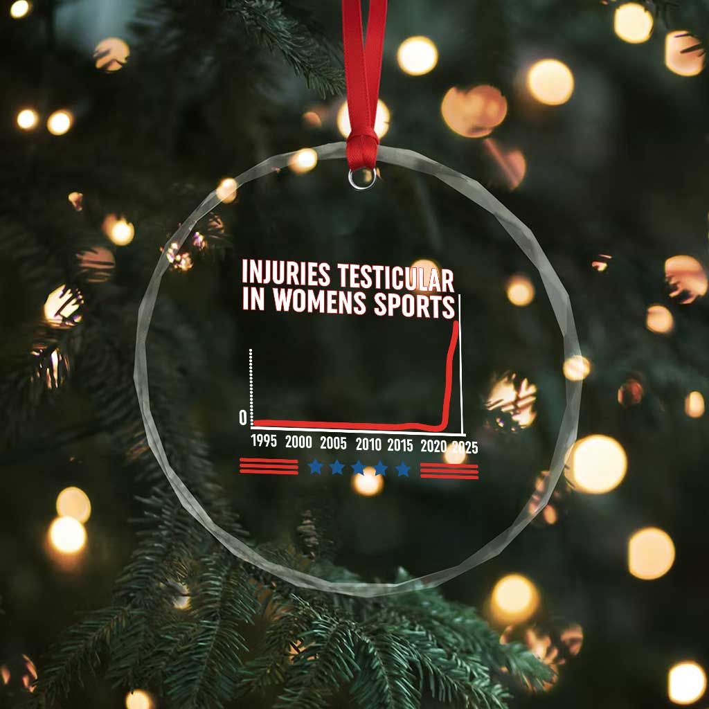 Testicular Injuries in Womens Sports Satirical Graphic Crystal Glass Ornament Dark Humor with Controversial Commentary TS02 Print Your Wear