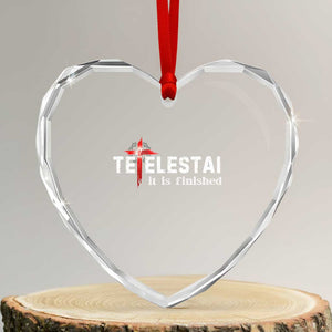 Tetelestai It Is Finished Heart Crystal Glass Ornament Jesus Last Words Christian Easter TS11 Transparent Glass 3'' Heart Print Your Wear