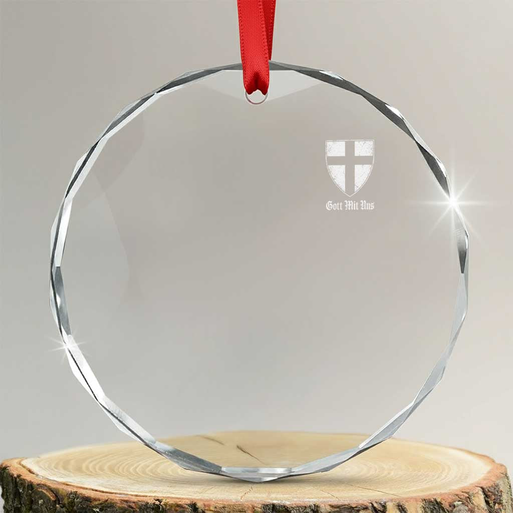 Teutonic Order Flag Cross Gott Mit Uns Crystal Glass Ornament Knight Insignia Arms Shield