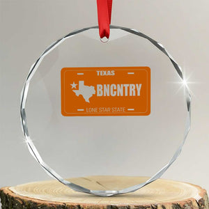 Texas Crystal Glass Ornament Lone Star State Western Cowboy BNCNTRY Country TS10 Transparent Glass 3'' Circle Print Your Wear