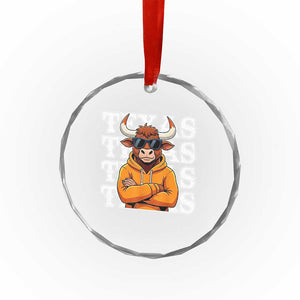 TFL Football Lover Crystal Glass Ornament Vintage Orange Cow Sunglasses Game Day TS11 Print Your Wear
