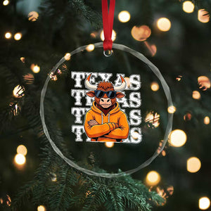 TFL Football Lover Crystal Glass Ornament Vintage Orange Cow Sunglasses Game Day TS11 Print Your Wear