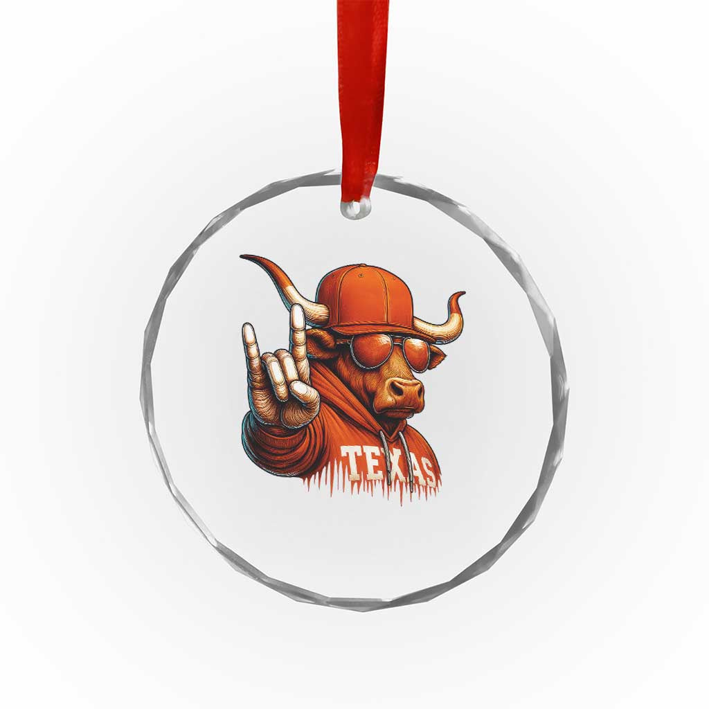 TFL Football Lover Crystal Glass Ornament Orange Cow Rock Hand Sign TS11 Print Your Wear
