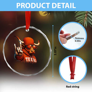 TFL Football Lover Crystal Glass Ornament Orange Cow Rock Hand Sign TS11 Print Your Wear