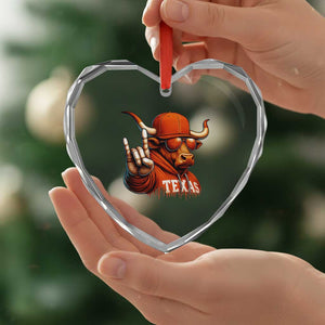 TFL Football Lover Heart Crystal Glass Ornament Orange Cow Rock Hand Sign TS11 Print Your Wear