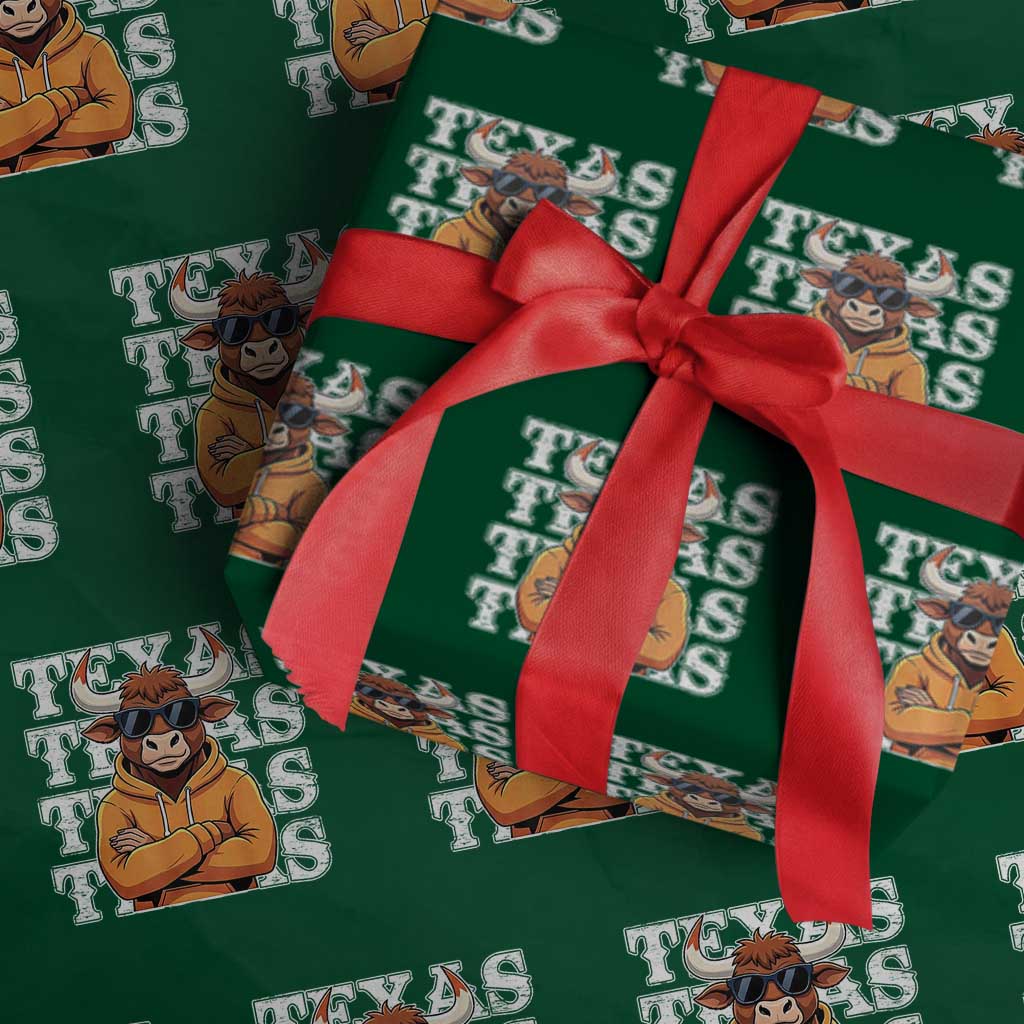 TFL Football Lover Wrapping Paper Roll Vintage Orange Cow Sunglasses Game Day TS11 Green Print Your Wear