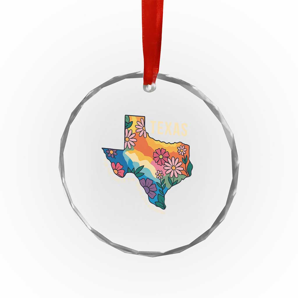 Texas Floral Boho Crystal Glass Ornament For the Love of the Texas Hill Country Southern Pride TS02 Print Your Wear