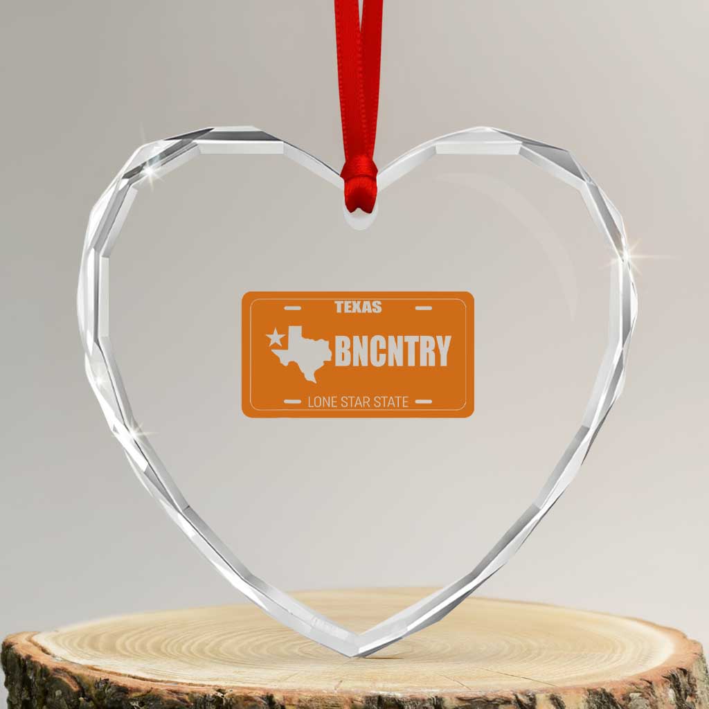 Texas Heart Crystal Glass Ornament Lone Star State Western Cowboy BNCNTRY Country TS10 Transparent Glass 3'' Heart Print Your Wear