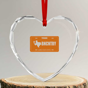 Texas Heart Crystal Glass Ornament Lone Star State Western Cowboy BNCNTRY Country TS10 Transparent Glass 3'' Heart Print Your Wear