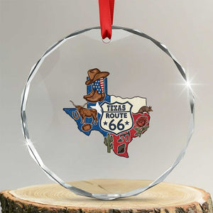 Texas Route Highway 66 Adventure Crystal Glass Ornament Desert Road Trip Graphic TS12 Transparent Glass 3'' Circle Print Your Wear