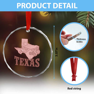 Texas Route Highway 66 Biker Crystal Glass Ornament Vintage Biker Road Trip TS12 Print Your Wear