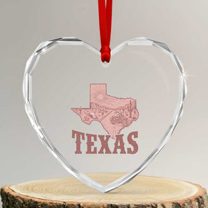 Texas Route Highway 66 Biker Heart Crystal Glass Ornament Vintage Biker Road Trip TS12 Transparent Glass 3'' Heart Print Your Wear
