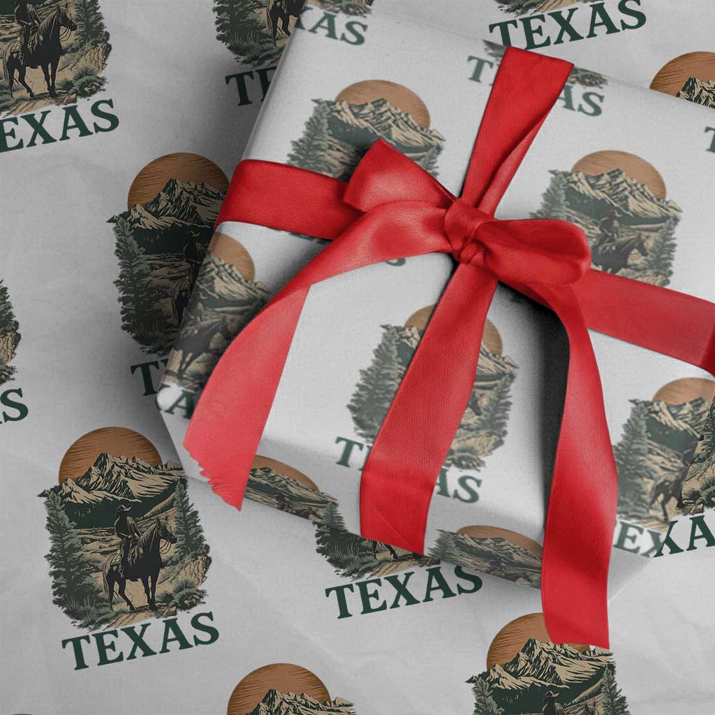 Texas Western Cowboy Life Wrapping Paper Roll Vintage Horse Riding Graphic TS12 White Print Your Wear