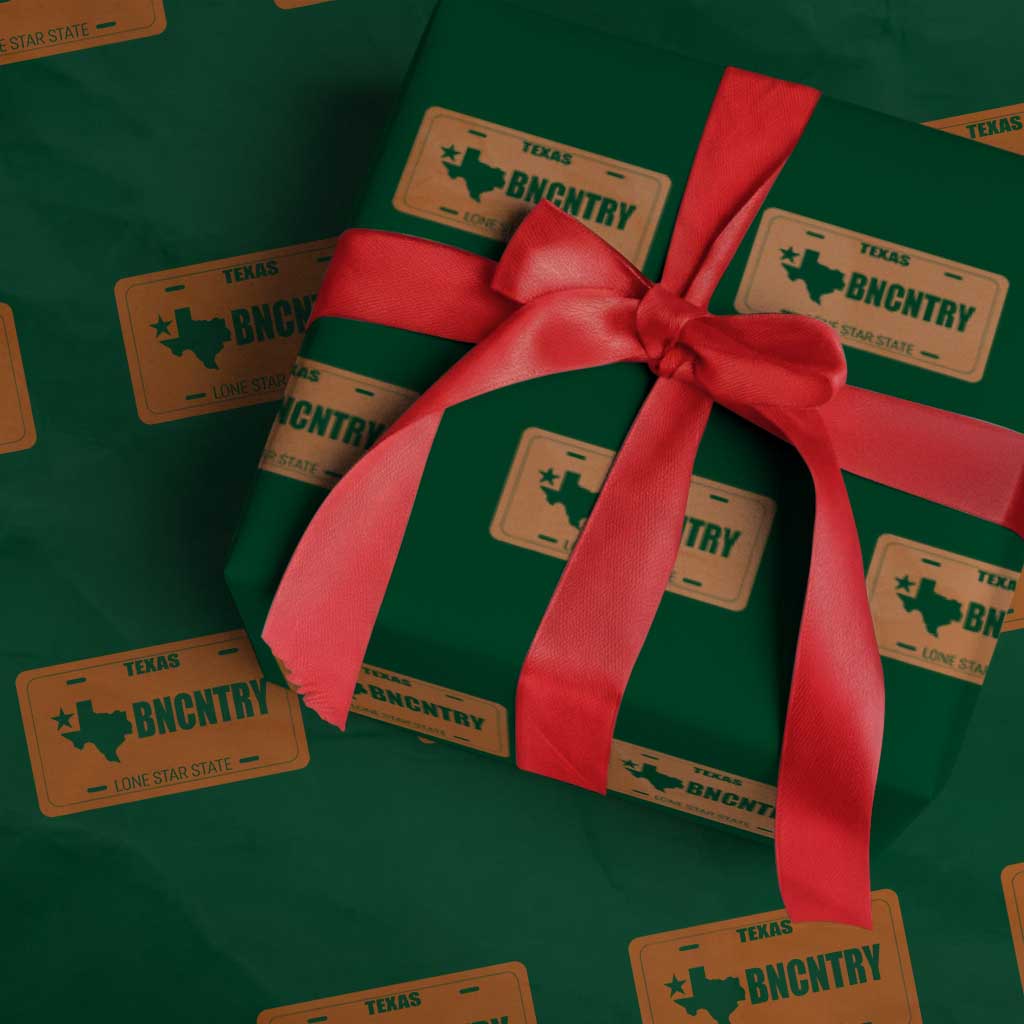 Texas Wrapping Paper Roll Lone Star State Western Cowboy BNCNTRY Country TS10 Green Print Your Wear