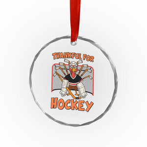 Thankful For Hockey Crystal Glass Ornament Funny Turkey Ice Hockey Player Gift TS12 Print Your Wear