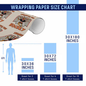 Thankful For Hockey Wrapping Paper Roll Funny Turkey Ice Hockey Player Gift TS12 Print Your Wear