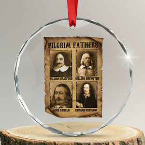 Thanksgiving Pilgrim Fathers Crystal Glass Ornament Plymouth Colony Massachusetts History TS11 Transparent Glass 3'' Circle Print Your Wear