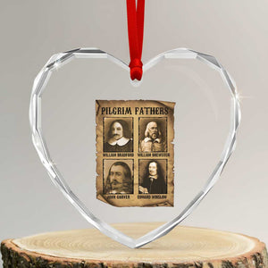 Thanksgiving Pilgrim Fathers Heart Crystal Glass Ornament Plymouth Colony Massachusetts History TS11 Transparent Glass 3'' Heart Print Your Wear
