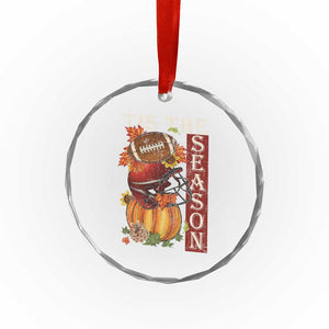 Thanksgiving Tis The Season Crystal Glass Ornament American Football Pumpkin Fall Season TS11 Print Your Wear