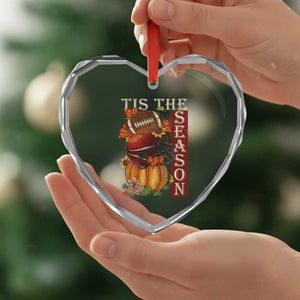 Thanksgiving Tis The Season Heart Crystal Glass Ornament American Football Pumpkin Fall Season TS11 Print Your Wear