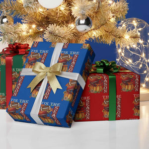 Thanksgiving Tis The Season Wrapping Paper Roll American Football Pumpkin Fall Season TS11 Print Your Wear