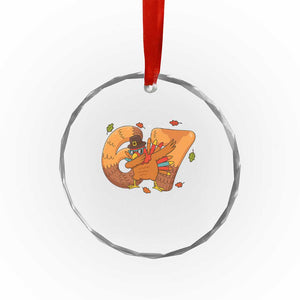 Thanksgiving Turkey Dabbing Crystal Glass Ornament Six Seven Meme Trending Gift TS12 Print Your Wear
