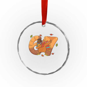 Thanksgiving Turkey Dabbing Crystal Glass Ornament Six Seven Meme Trending Gift TS12 Print Your Wear