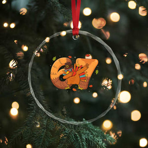 Thanksgiving Turkey Dabbing Crystal Glass Ornament Six Seven Meme Trending Gift TS12 Print Your Wear