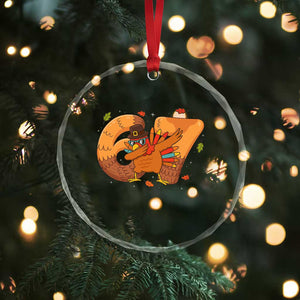 Thanksgiving Turkey Dabbing Crystal Glass Ornament Six Seven Meme Trending Gift TS12 Print Your Wear