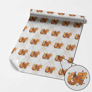 Thanksgiving Turkey Dabbing Wrapping Paper Roll Six Seven Meme Trending Gift TS12 Christmas Plaid Print Your Wear