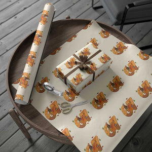 Thanksgiving Turkey Dabbing Wrapping Paper Roll Six Seven Meme Trending Gift TS12 Beige Print Your Wear